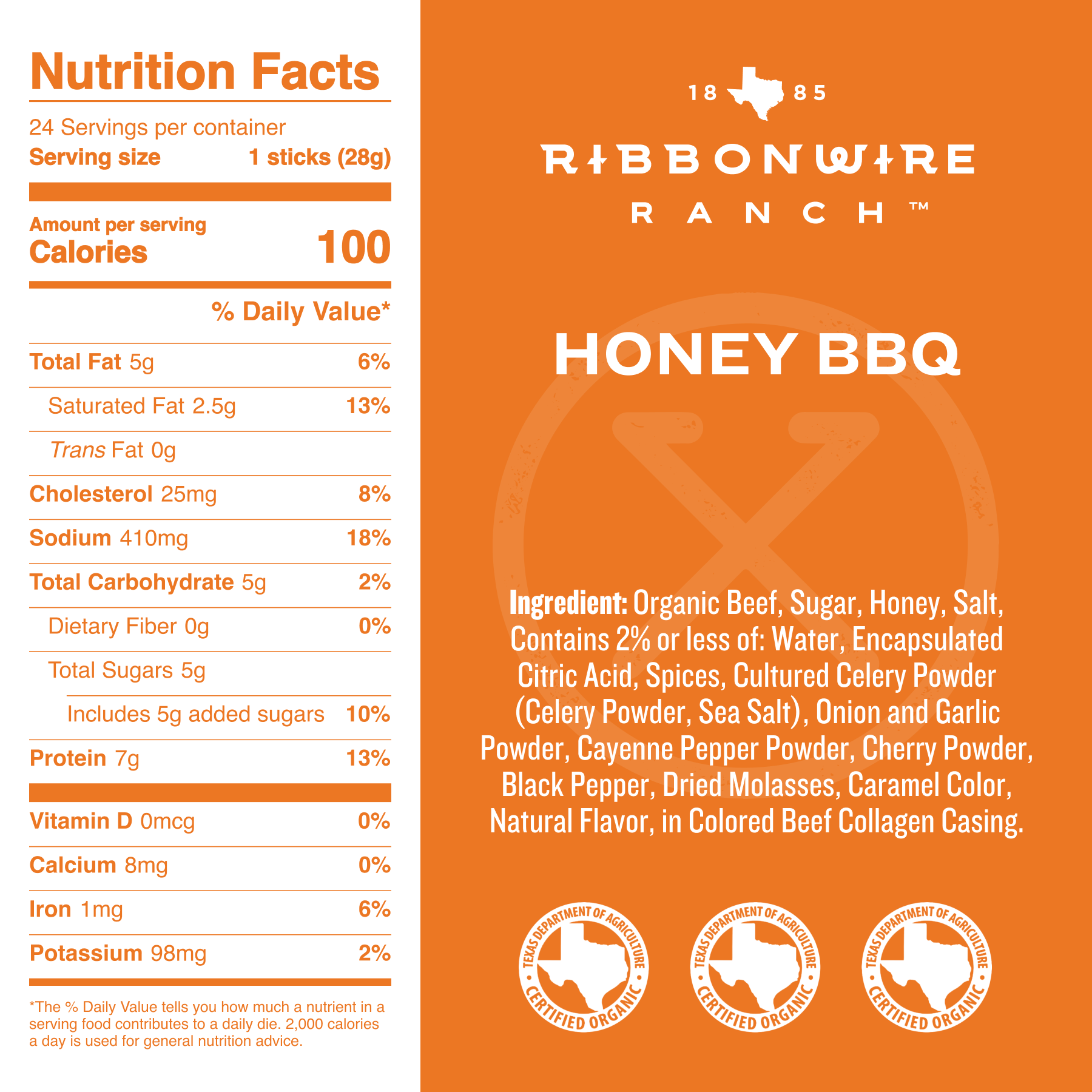 Honey BBQ Organic Beef Sticks