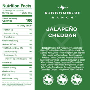 Jalapeño Cheddar Organic Beef Sticks